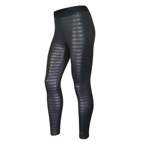Seirus black thermal leggings with horizontal quilted texture