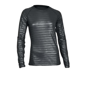 Seirus black long sleeve crew neck base layer top with repeating logo pattern