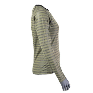 Seirus long sleeve base layer shirt with horizontal striped pattern