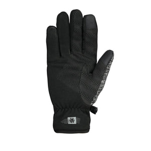 Seirus black glove with wave pattern on palm and grey textured side panel