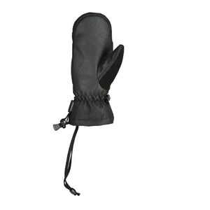 Seirus black insulated winter mitten with wrist cinch and tether