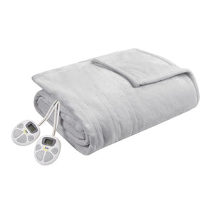 Serta grey heated blanket with two digital controllers