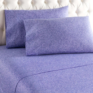 Shavel purple sheet set with a tonal paisley pattern