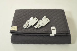 Shield Life quilted grey heating mat with two white wired controllers