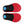 Pair of red and black shoe insoles with blue heel adjustment dials