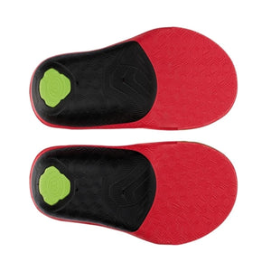 Sidas red and black insoles with green heel inserts