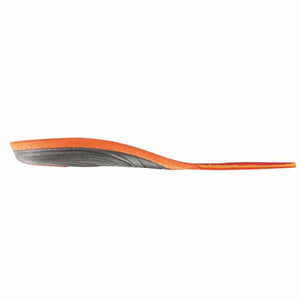 Side view of an orange and grey shoe insole