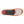 Orange and black shoe insole with a red heel cushion and grey textured forefoot