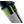 Close up of a grey and lime green compression sleeve with black snap button attachment