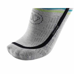 Close up of grey Thermic SET sock showing fabric texture and black seam detail