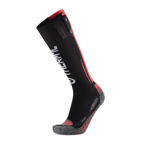 Sidas black and red heated ski sock with battery attachment snaps