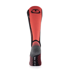 Red and black Nordic Set 42 ski sock with branded logo