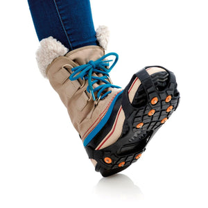 Sidas ice traction cleats attached to a winter boot