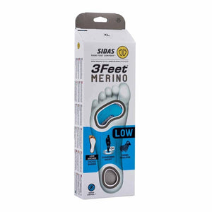 Sidas 3Feet Merino low arch insoles in retail packaging