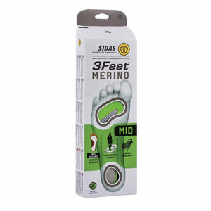 Sidas 3Feet Merino Mid insoles packaging for medium arches