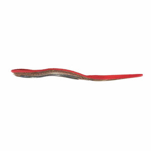 Side profile of a Sidas red and brown contoured shoe insole