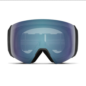 Smith Optics snow goggles with a blue mirrored lens and black frame