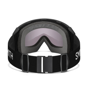 Smith Optics black ski goggles with grey lens and adjustable strap