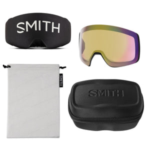 Smith Optics snow goggle lens with protective cover, microfiber bag, and hard carrying case