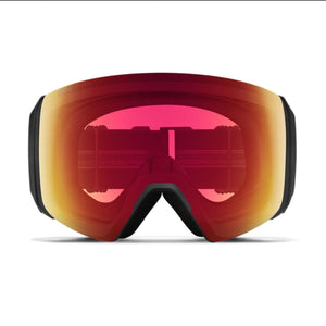 Smith ski goggles with a red and orange mirrored lens