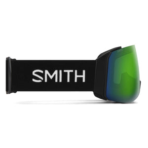Smith Optics snow goggles with black strap and green mirrored lens