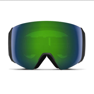 Smith Optics snow goggles with a green mirrored lens and black frame