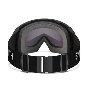 Smith Optics black snow goggles with adjustable strap and grey face foam