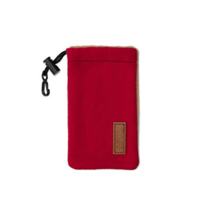 Red Smith Optics microfiber eyewear pouch with drawstring closure
