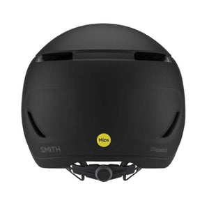 Back view of matte black Smith Dispatch Mips helmet