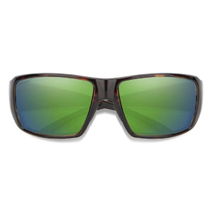 Smith Optics sunglasses with tortoise shell frames and green mirrored lenses