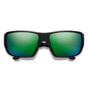 Smith Optics sunglasses with black frames and green reflective lenses