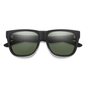 Smith Optics matte black sunglasses with green tinted lenses