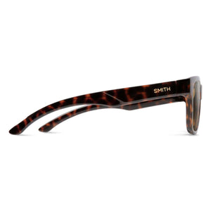 Side profile of Smith Optics tortoise shell sunglasses