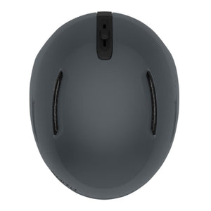 Top view of a grey Smith Optics snow helmet