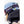 Smith ski helmet in light blue with purple patterned goggle strap