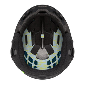 Interior view of a Smith Optics ski helmet showing the protective lining and ventilation channels