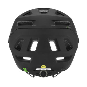 Back view of a black Smith Optics bike helmet with Mips and Koroyd branding