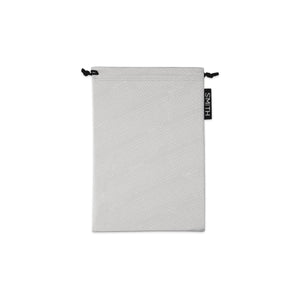 Light grey Smith microfiber drawstring storage pouch