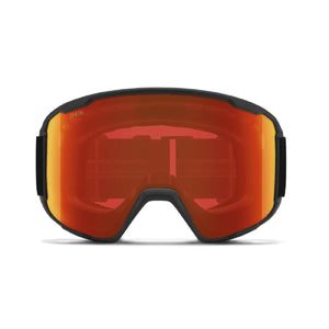 Smith Optics snow goggles with black frame and orange mirrored lens
