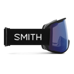 Smith Optics snow goggles with black strap and blue lens