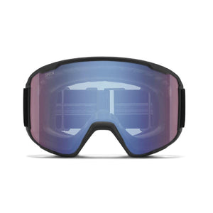 Smith Optics black snow goggles with blue reflective lens