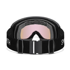 Smith Optics snow goggles with black strap and pink lens