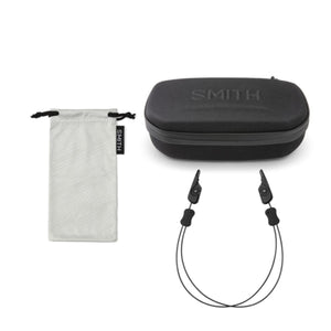 Smith protective eyewear case with microfiber storage bag and adjustable eyewear retainer strap