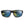 Black frame sunglasses with blue and yellow reflective lenses