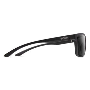 Side profile of Smith Optics black sunglasses