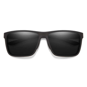 Smith Optics matte black rectangular sunglasses with dark grey lenses