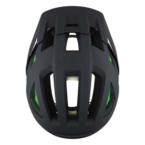 Matte black Smith Optics cycling helmet with green interior padding