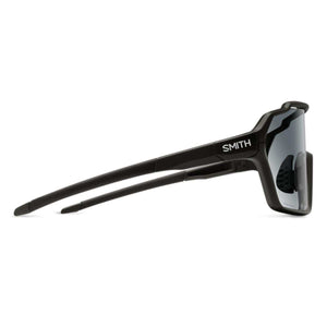 Side profile of Smith Optics black performance sunglasses