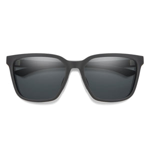 Smith Optics matte black polarized sunglasses with square frames