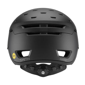 Back view of black Smith Optics Summit helmet with Mips logo and Boa fit system